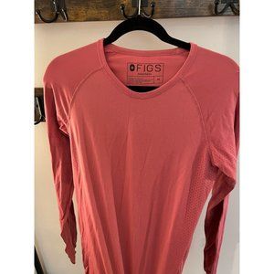 Figs Blush pink seamless long sleeves top size medium